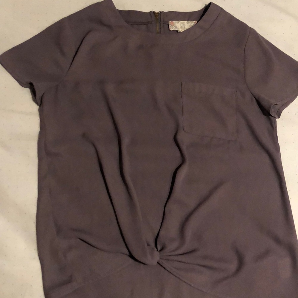 Twist front lavender blouse